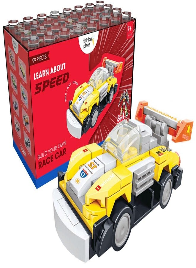 ThinkerPlace 8-in-1 Super Racing Car Pioneer (99 Pieces) | Learn About Speed | Building Block Set for Kids Age 6+ | STEM Educational Toy | Build, Collect & Create Mega Robot | Science & Learning Toy - Image 1